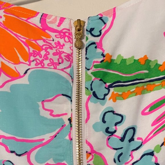 Lilly Pulitzer for Target Nosey Posey Floral Zip Back Sleeveless Peplum Top XS - Picture 5 of 7